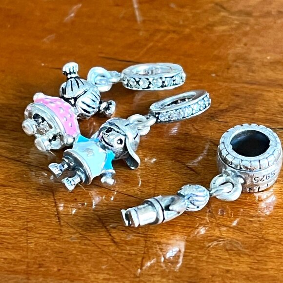 Pandora Jewelry - 925 Children Set of Three European Bead pandorastyle Charms